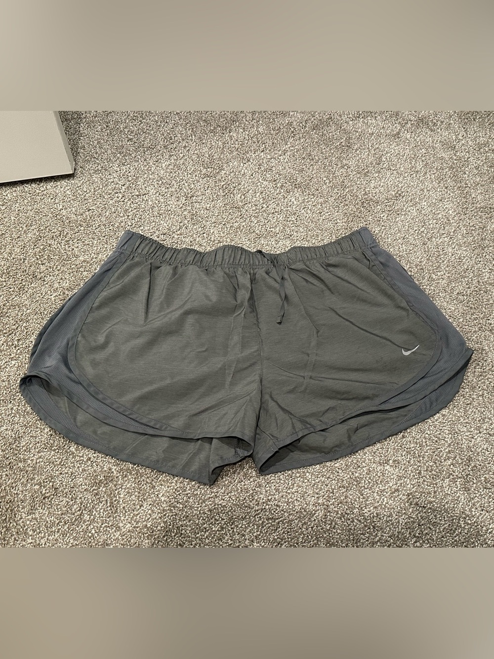Nike Dark Gray Athletic Running Shorts - Gray Swoosh